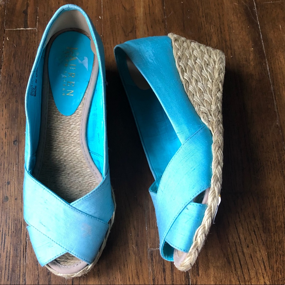 Blue Lauren Ralph Lauren Open Toe Wedges